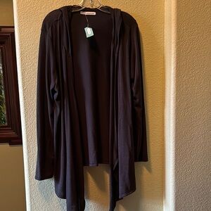 NEW! Maurice’s Black Hooded Cardigan, Size 2x
